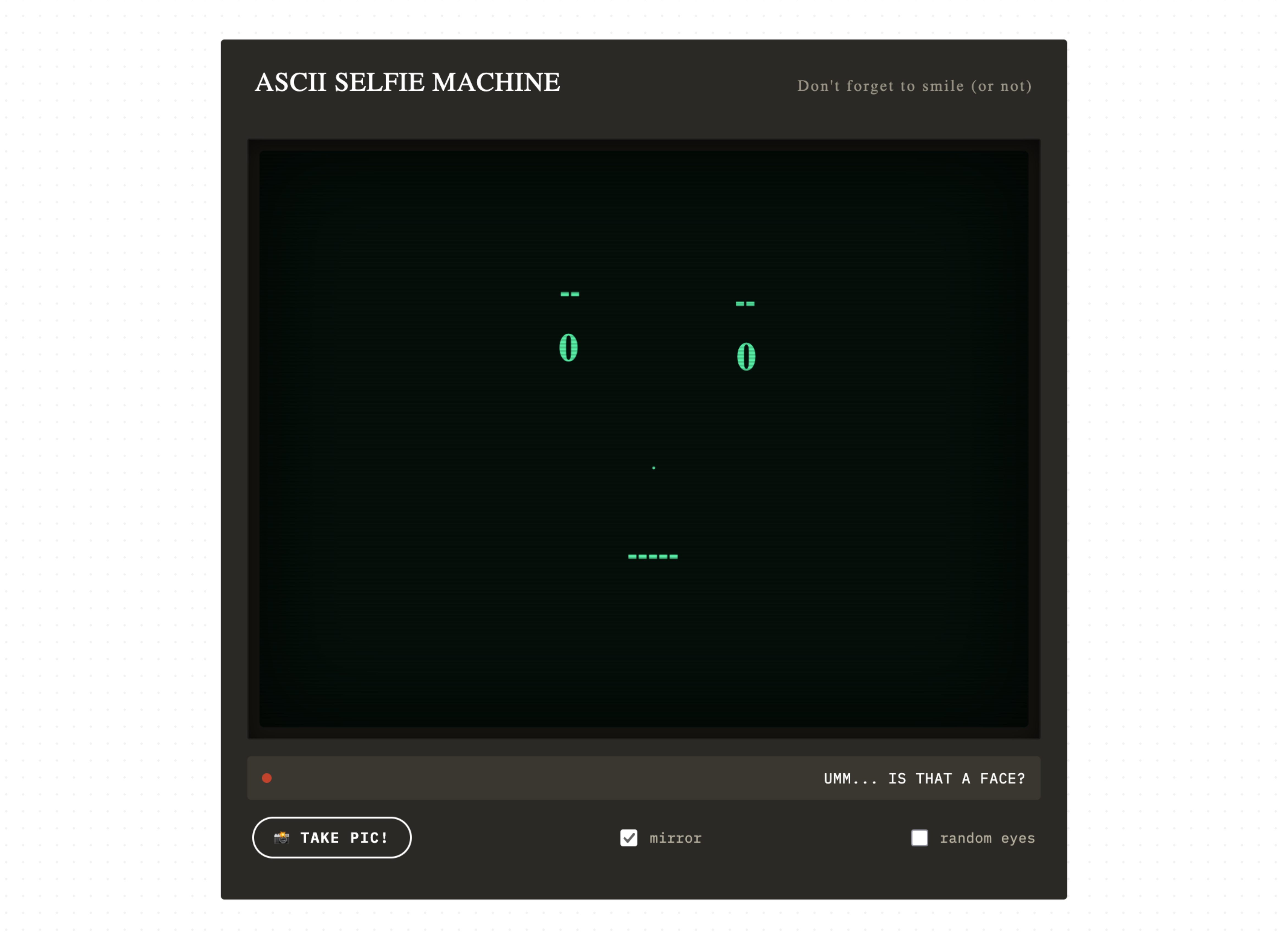 ASCII Selfie Machine cover photo